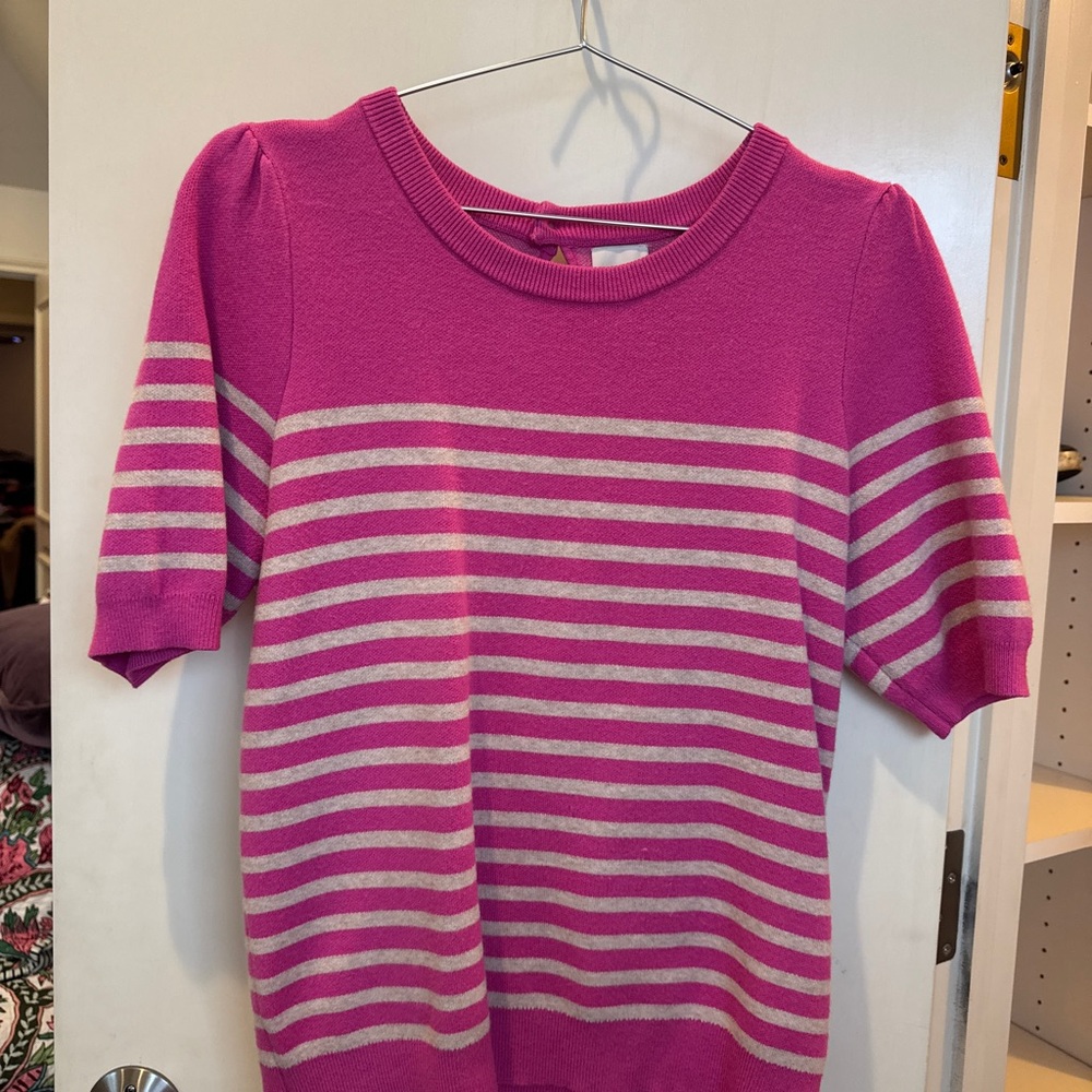 Maeve Pink and Cream Striped Sweater